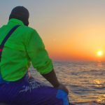 カツオ釣り漁船からみた朝日 – Sunrise from fishing boat of skipjack tuna