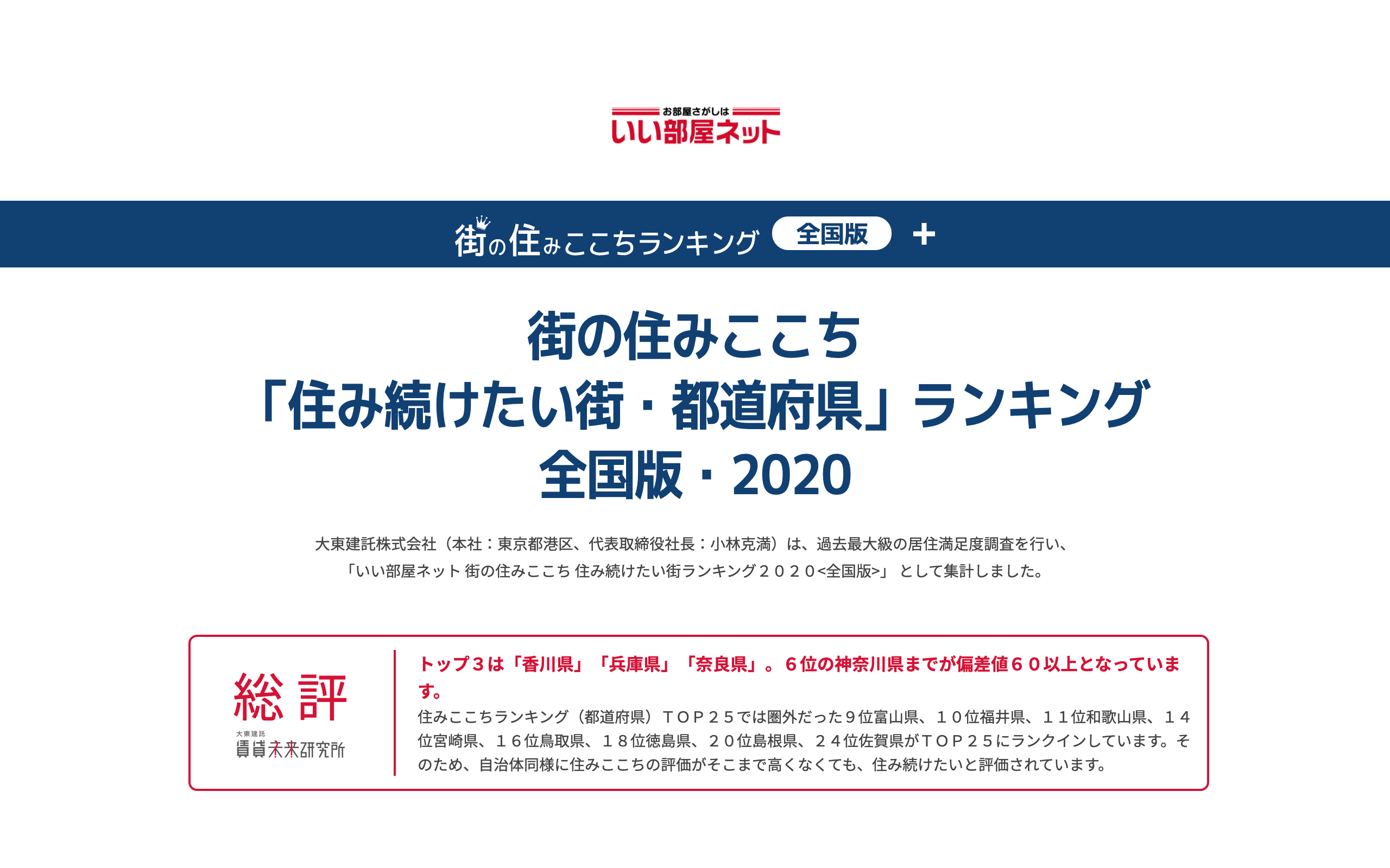 住み続けたい街 ランキングで香川県が全国1位に 物語を届けるしごと