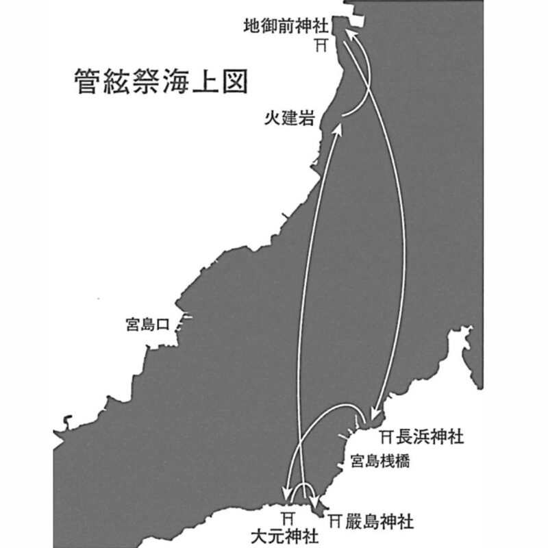 管弦祭。厳島神社。海上図。